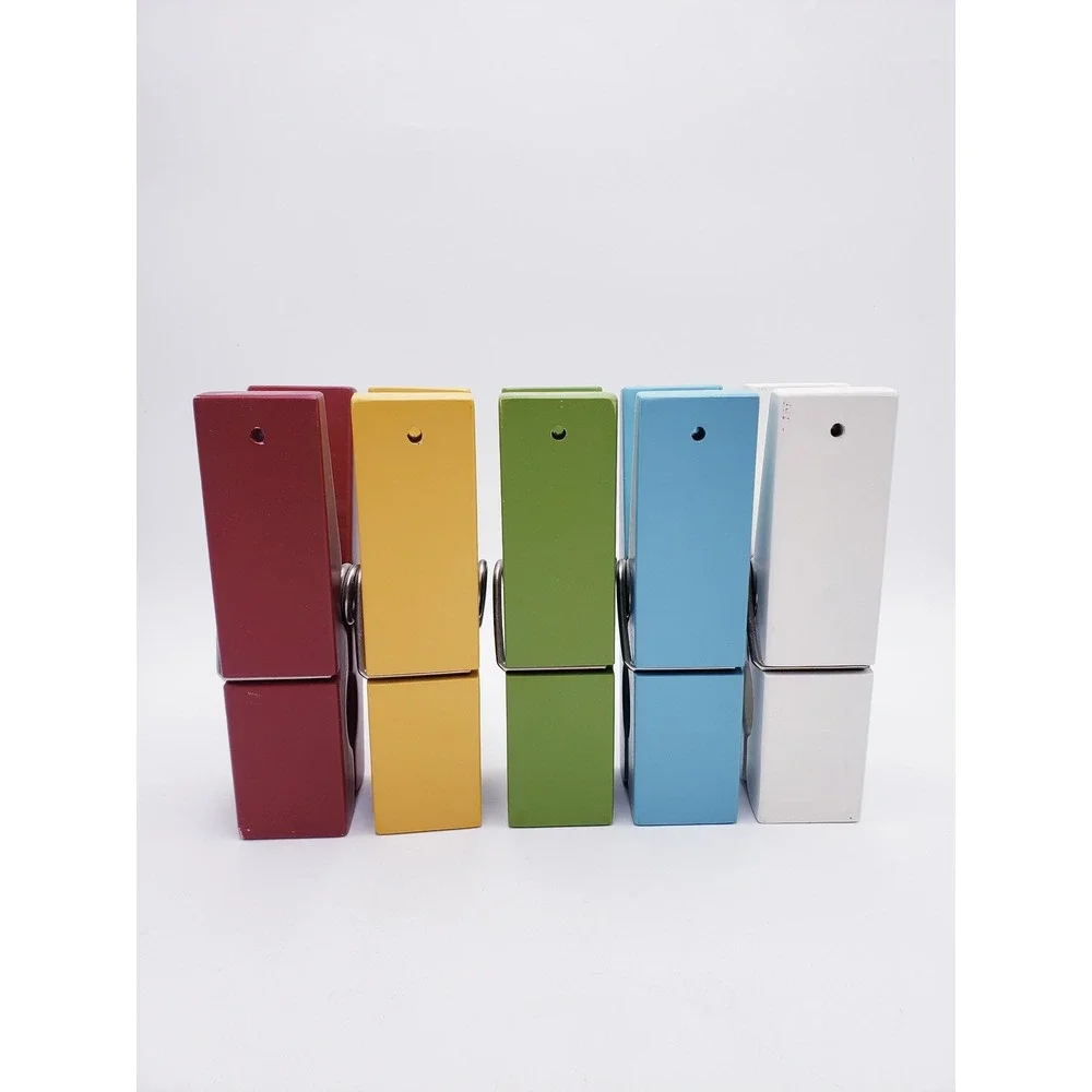 Pottery Barn Giant Clothespin Decor Multicolor Wood Oversized Novelty Wall Art